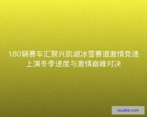 180辆赛车汇聚兴凯湖冰雪赛道激情竞速上演冬季速度与激情巅峰对决
